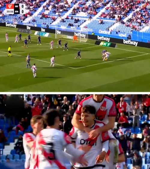 Rațiu i-a cucerit pe spanioli!     FOTO.   Dribling senzațional și   pasă decisivă  a fundașului român în meciul cu Atletico Madrid