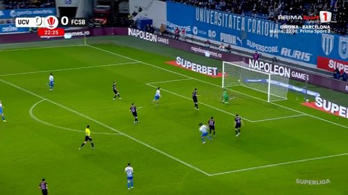 Golul marcat de Assad Al-Hamlawi în U Craiova - FCSB FOTO Captură video Prima Sport 1