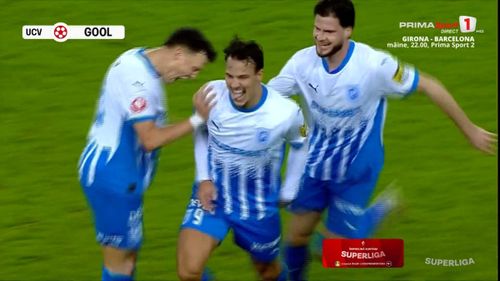 Golul marcat de Assad Al-Hamlawi în U Craiova - FCSB FOTO Captură video Prima Sport 1