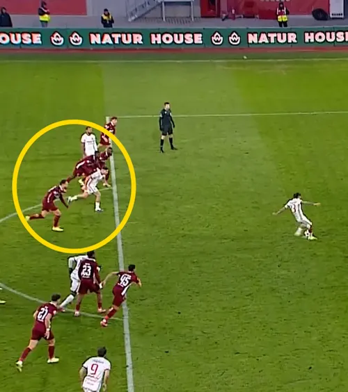 „E clar, nu există dubii”    FOTO.   Verdict din La Liga pentru   cea mai controversată fază  din Hermannstadt - CFR Cluj: „VAR e obligat să intervină”