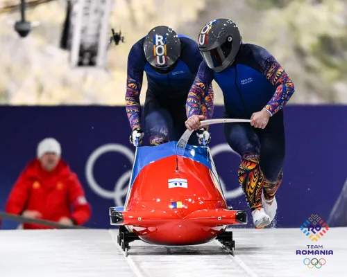 Mihai Tentea și George Iordache, locul 5 la proba de bob dublu masculin. Foto: Facebook/Comitetul Olimpic și Sportiv Român