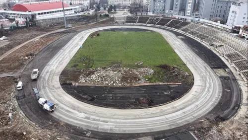 Stadiul lucrărilor pentru stadionul Dinamo (16-17 februarie). Foto: Facebook, @Noul Stadion “Dinamo”