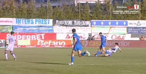 Faultul lui Tudose asupra lui Ișfan / foto: capturi Prima Sport