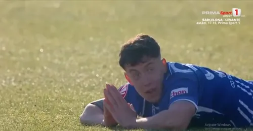 Faultul lui Tudose asupra lui Ișfan / foto: capturi Prima Sport