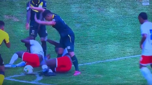 Trageri incredibile de timp în Quindio - Union Magdalena, meci din liga secundă a Columbiei (FOTO. captură Win Sports)