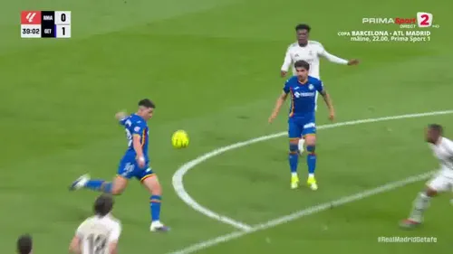 Golul marcat de uruguayanul Martin Satriano în meciul Real Madrid - Getafe 0-1. Foto: Captură Prima Sport