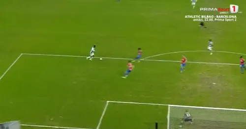 Golul lui Macalou în FCSB - U Cluj. Foto: captură Prima Sport