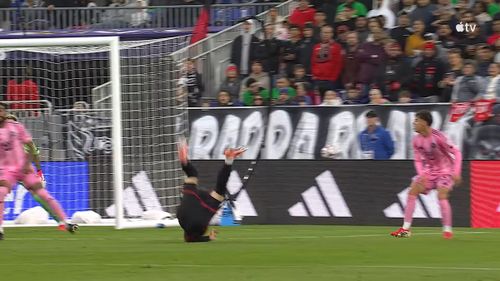 Louis Munteanu, aproape să înscrie în meciul DC United - Inter Miami. Foto: captură YouTube/Major League Soccer