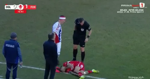 Eliminarea lui Zivulic din minutul 78. Foto: Captură Prima Sport