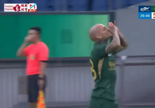 Golul reușit de Mitriță, în Zhejiang - Qingdao. Foto: Captură Youtube/ 偶然体育赛事