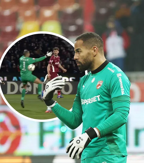 Ce a vrut să facă Epassy?     FOTO.    Eroare colosală  a portarului lui Dinamo, care a dus la al doilea gol pentru CFR Cluj
