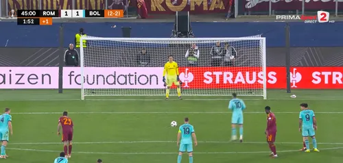 Penalty-ul primit de Bologna. Foto: captură YouTube/Prima Sport
