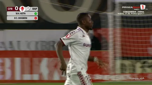 Kader Keita a revenit pe gazon cu CFR Cluj / foto: capturi Prima Sport