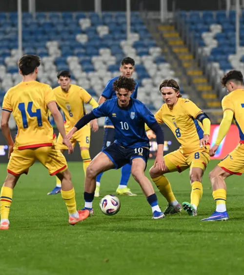 Kosovo U21 - România U21 0-1     FOTO.  Victorie crucială a selecționatei antrenate de Costin Curelea, în    preliminariile EURO 2027!  Tensiune pe final de meci