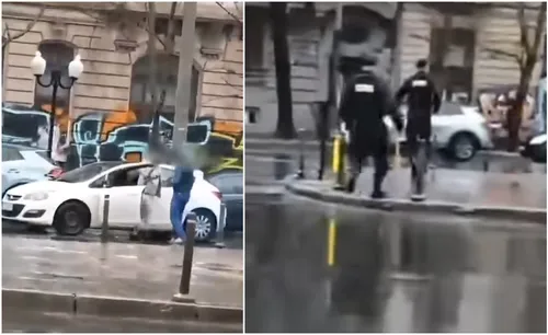 VIDEO | Traffic Rage în București. Doi șoferi s-au luat la bătaie în stradă și au blocat o bandă la Piața Rosetti. Până să câștige vreunul, a venit poliția și i-a amendat