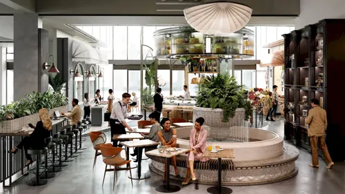 FOTO | Cel mai mare bar din țară se deschide în București, în Marketta Food Hall, mall-ul de restaurante din fosta hală Ford. Lista brandurilor