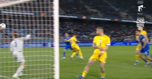 Slovacia - România. Autogolul lui Bîrligea Foto - captură Antena 1