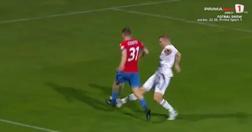 FCSB a cerut penalty în meciul cu FC Botoșani, în minutul 7. Foto: captură Prima Sport