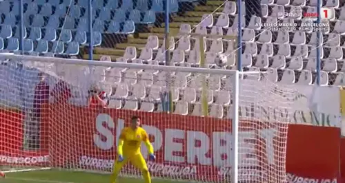 Golul lui Andrei Ciobanu în Oțelul - Hermannstadt. Foto: captură Prima Sport