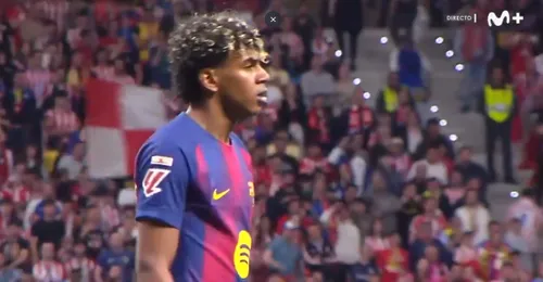 Lamine Yamal nu s-a bucurat după golul victoriei marcat de Lewandowski. Foto: Captură X/@FTLiveGoals