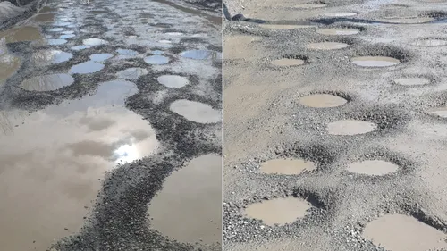 FOTO | Nisipoasa și Salubrității, două străzi cu nume straniu predestinate, pline de gropi și de alte capcane pentru șoferi. Răspunsul Brigăzii Rutiere la sesizările unui bucureștean