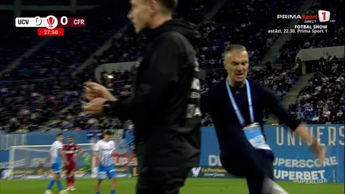 Daniel Pancu, criză de nervi în meciul cu U Craiova / foto: capturi Prima Sport