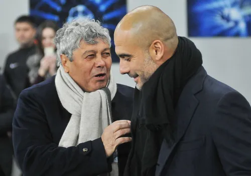 Imagini cu Mircea Lucescu și Pep Guardiola, în Liga Campionilor