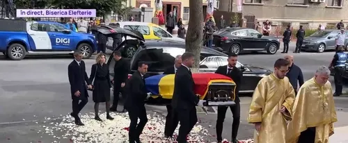 Sicriul lui Mircea Lucescu a ajuns la Biserica Sfântul Elefterie FOTO Captură video Digi 24
