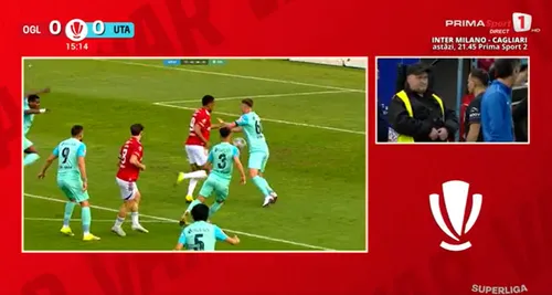 Penalty-ul primit de Oțelul în meciul cu UTA Arad. Foto: captură Prima Sport 1