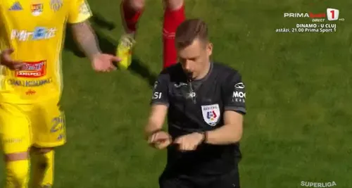 Golul anulat al lui Patrick Dulcea în Csikszereda - Unirea Slobozia. Foto: Prima Sport