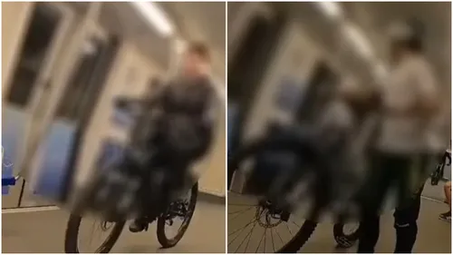 VIDEO | Niște puști s-au plimbat cu bicicletele prin metroul din Drumul Taberei ca pe pumptruck. În regulamentul Metrorex, bicla trebuie cărată „ca bagaj de mână” și la ore speciale