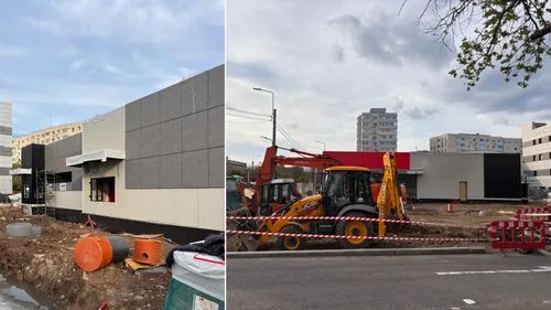 FOTO | Cum arată acum Piața Berceni, de 9 luni un mare șantier. Aici se construiește și primul restaurant drive thru Fryday din București