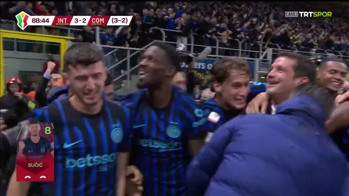 Inter - Como, golul victoriei marcat de Susic. Captura TRT Spor