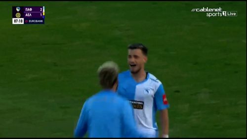 Golul marcat de Vlad Dragomir în semifinala Cupei Ciprului FOTO Captură X  (6).jpeg