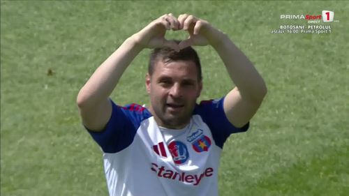 Adrian Popa, gol spectaculos în meciul Bihorul - Steaua. Foto: Captură Prima Sport