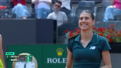 Sorana Cîrstea, victorie în fața Lindei Noskova la turneul de la Roma. Foto: Captură „X”, @WTA