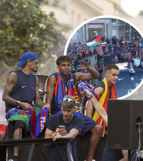 Yamal, pro-Palestina    VIDEO:  Starul de la Barcelona,   gest de impact  la sărbătorirea titlului + „Săgeți” către Real Madrid și Bellingham