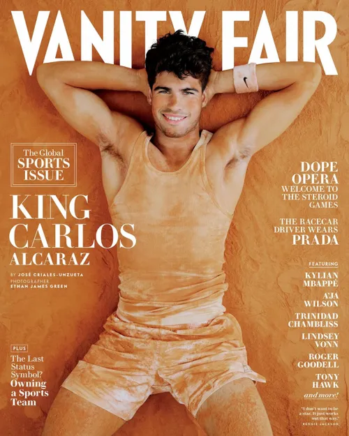 Coperta Vanity Fair: Carlos Alcaraz, ședință foto pe zgură