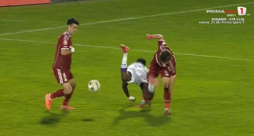Sălceanu a comis penalty la Brobbey, în prelungiri (foto: captură Prima Sport)