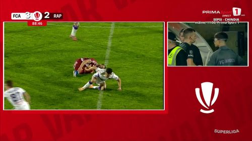 FC Argeș, gol anulat în meciul cu Rapid, în etapa #9 din play-off. Foto: Prima Sport
