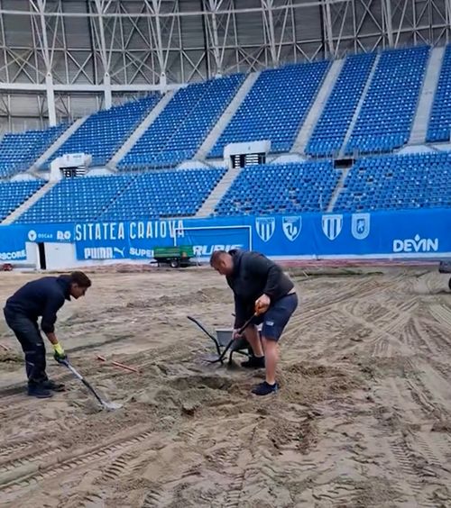 Șantier pe „Oblemenco”   Stadionul din Craiova,   modernizat  pentru Champions League 
