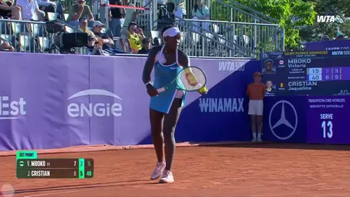 Jaqueline Cristian a câștigat setul secund în meciul cu Victoria Mboko. Foto: Captură „X”, @WTA