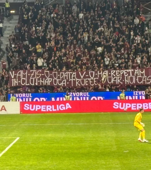 Ironie pentru rivali     Mesajul ultrașilor  lui CFR Cluj, la partida cu FC Argeș: „V-am mai zis-o o dată”