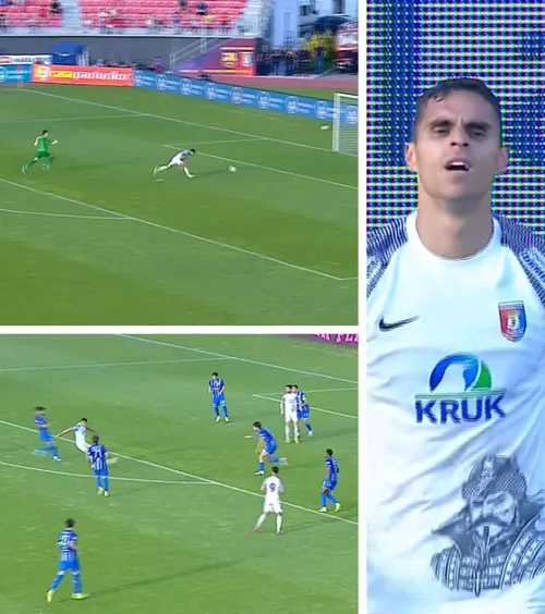 Nemaivăzut în fotbal!    VIDEO + FOTO.  Ratare monumentală în meciul Chindia - Farul.   Un minut mai târziu, stadionul a „explodat”