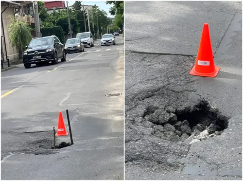 FOTO | Strada Mircești s-a surpat iar de la traficul deviat pe aici pentru M6. "E lângă o țeavă de gaze!". Oamenii, la capătul răbdării, îi amintesc lui Ciucu că a promis că se ocupă