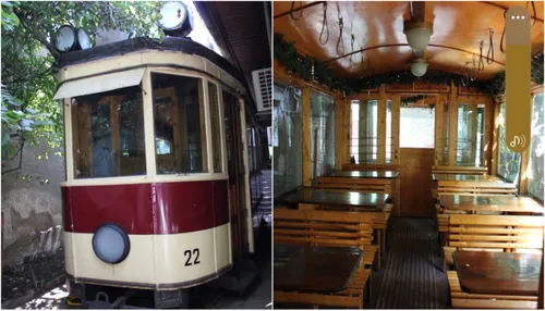 FOTO | Tramvaiul care a făcut Bucureștiul să plângă puțin pe internet. Bunicul Thomson, ”Chiorul” din anii '60, reconstruit în curtea unei case, își caută salvatorul
