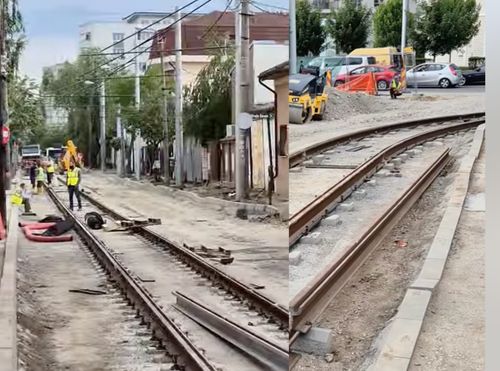 VIDEO | Ultima etapă de "lucrări grele" pe șantierul la șinele de tramvai de pe strada Clăbucet, care afectează dramatic viețile oamenilor din cartier
