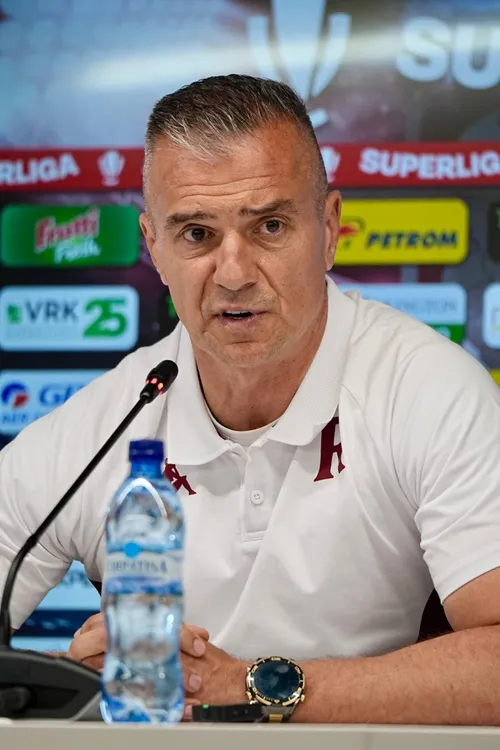 Daniel Pancu a susținut prima sa conferință oficială la Rapid. Foto: Iosif Popescu / GOLAZO.ro