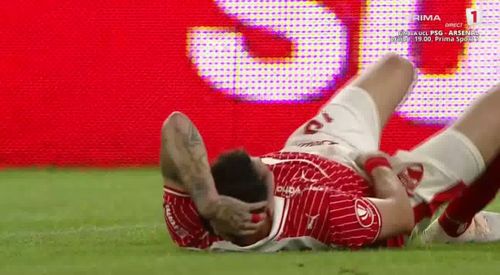 Raul Opruț s-a accidentat în meciul cu FCSB. Sursa foto: Prima Sport