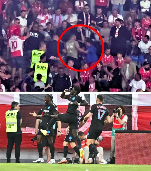 Incidente la Dinamo - FCSB     VIDEO  Un minor,   evacuat  după ce s-a bucurat la reușita roș-albaștrilor în mijlocul fanilor rivalei: intervenție în forță a Jandarmeriei